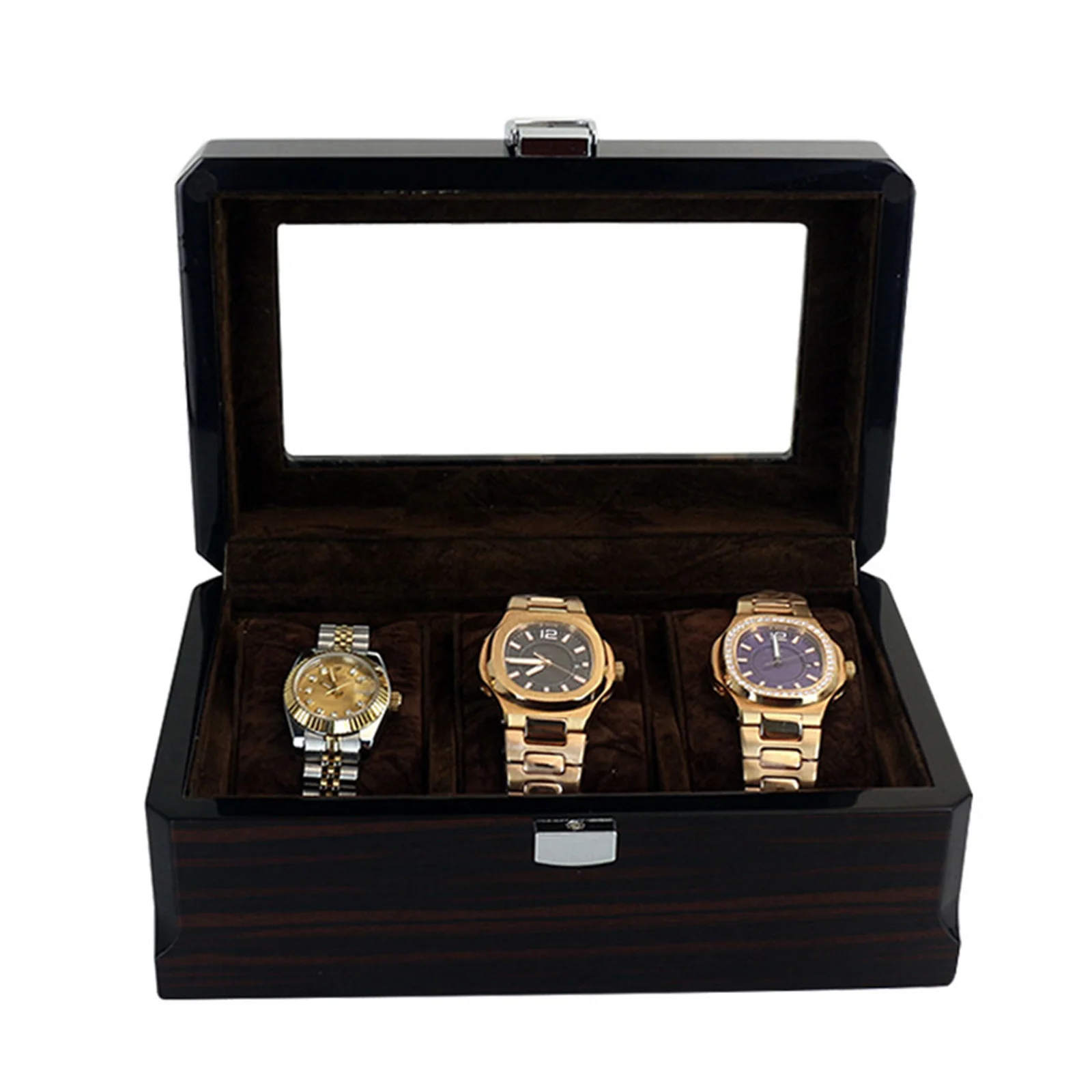 

3 Slots Watch Case Wooden Watch Storage Box Vintage Organizer Display Case Elegant Gift Wristwatch Storage Box