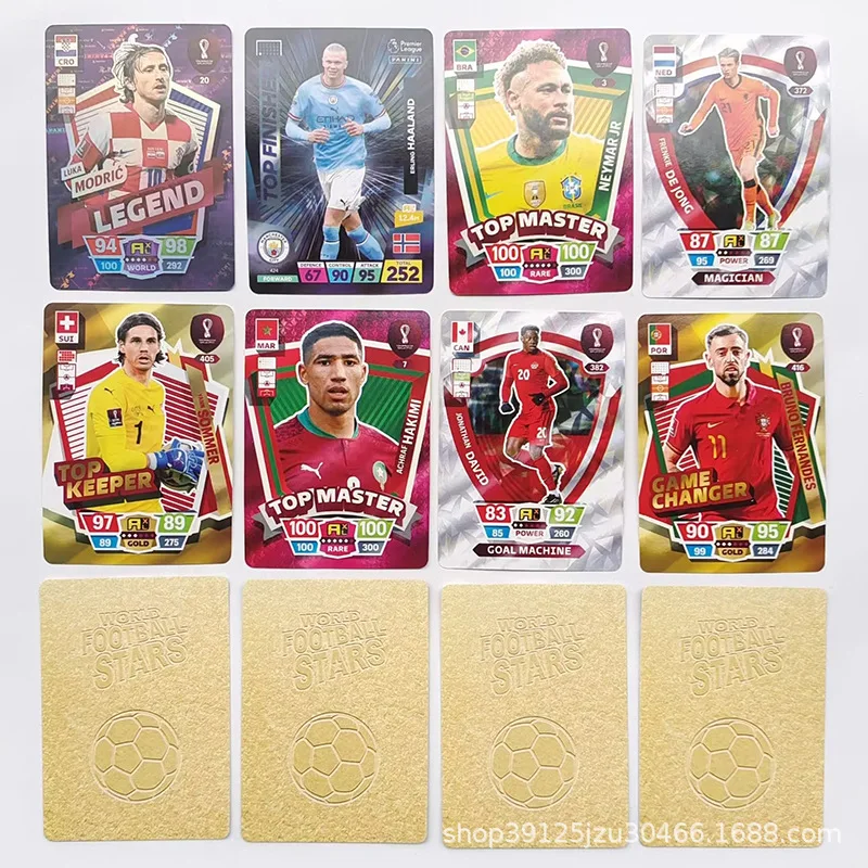 360Pcs/Box World Football Stars 10 Cards Per Pack Cards Gold Card Of The World's Greatest Soccer Stars Collection Gift