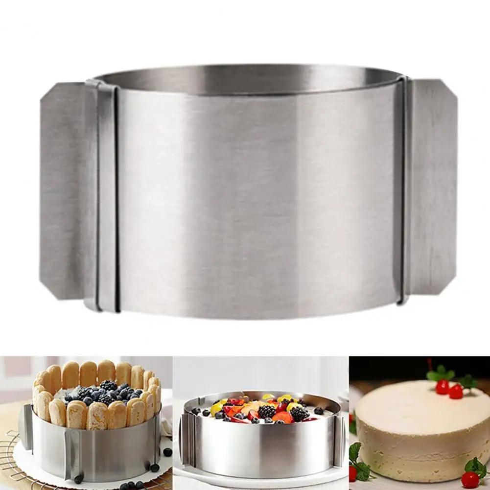 Stainless Steel  Mousse Mold Adjustable Mousse Ring Round Mould or Mousse Cake Edge Collar Baking Tools cakes Decoration Tools