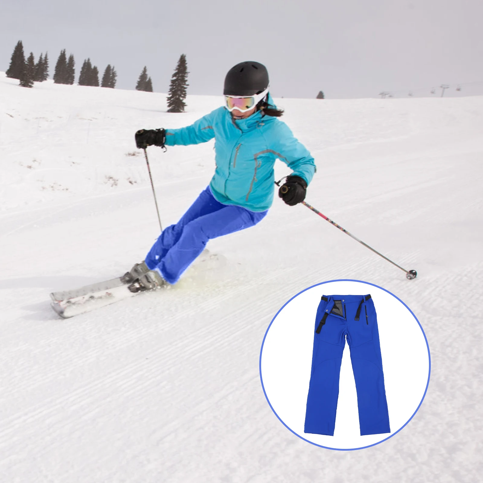 

Winter Hiking Pants Women Windproof Thermal Polyester Trousers Cold Protection Mountaineering Outdoor Sports Skiing Pant
