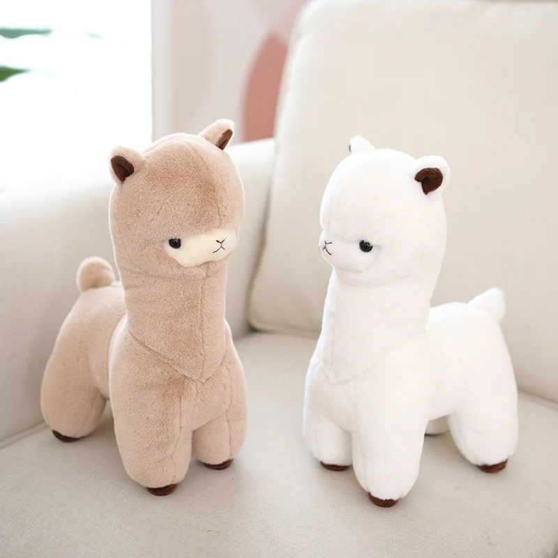 

Furry Plush Llama Alpaca Plush Toy Stuffed Soft Long Plush Lifelike Alpaca Sheep Hug Throw Pillow Animals Nap Sleeping Pillow