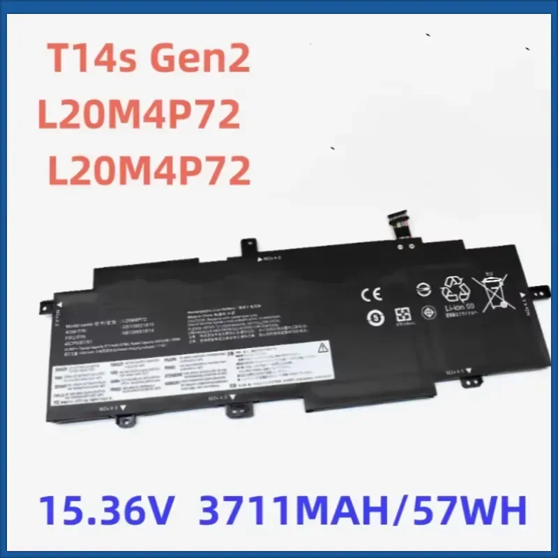 3711mAh L20M4P72 High-Quality Laptop Battery for Lenovo ThinkPad T14s Gen 2 2021 L20D4P72 L20L4P72 L20C4P72 SB10W51914 5B10W5