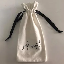 Custom Reusable Cotton Ribbon Gift Bags 8x11cm 10x15cm 50pcs/Lot Makeup Muslin Drawstring Dust Sack Jewelry Pouch