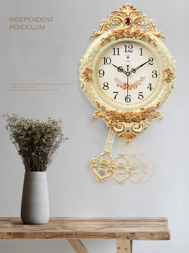 20 inch wall clock European irregular wall mounted watch Silent living room clock Home use