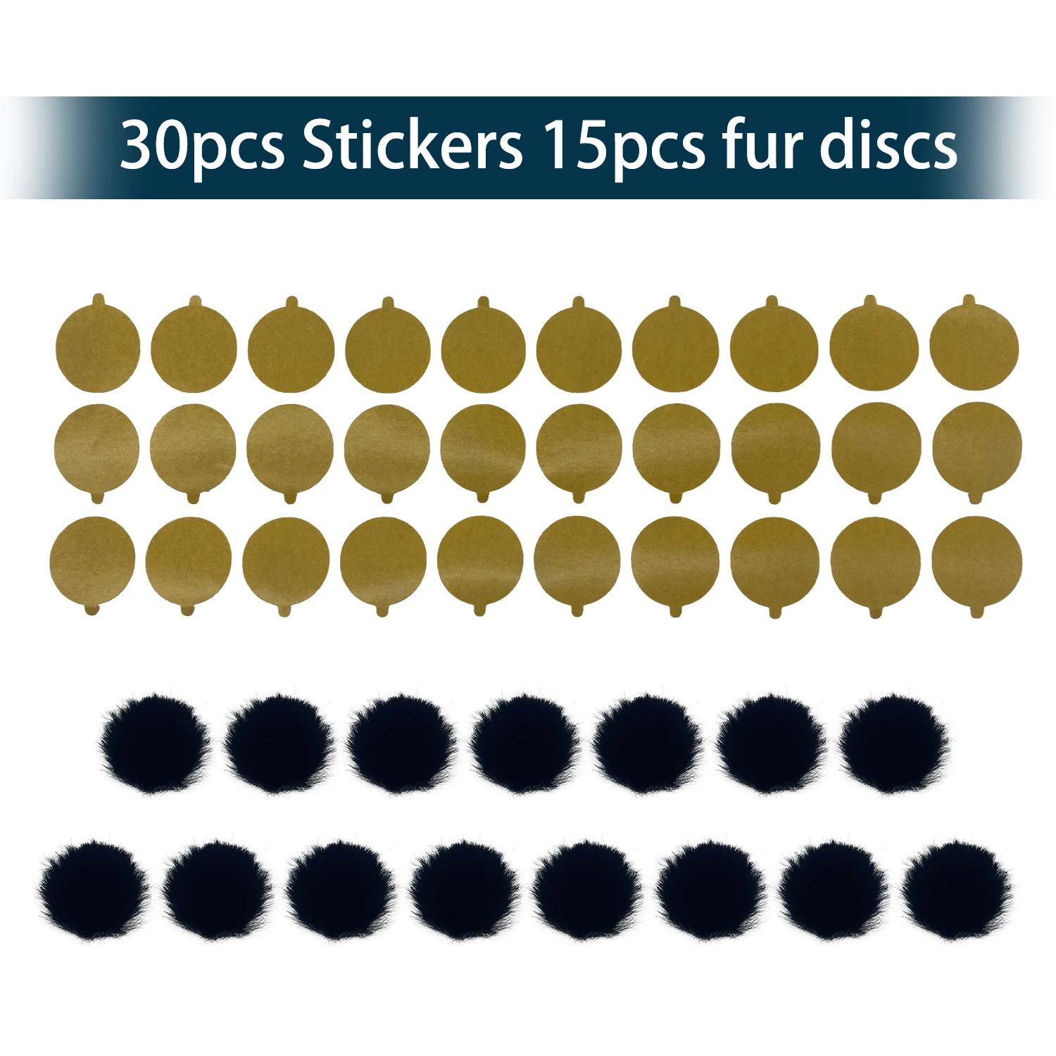 Fur Circles Reusable Furry Soft Covers With Sticker That Provide a Shield Against the Wind and Camouflage for Lavalier Mics