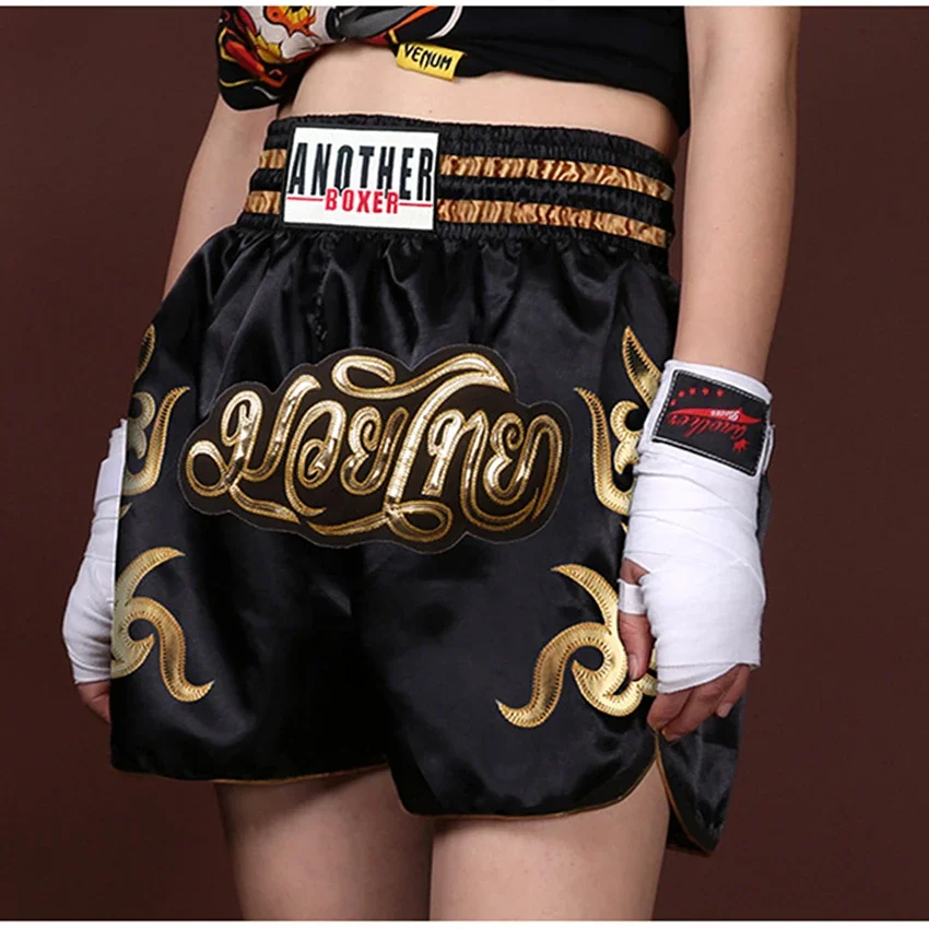 ANOAlterBOXER-Short Muay Thai Brodé، vêtements de gastronomie MMA pour hommes femmes enfants، pantalons courts d'entraininement