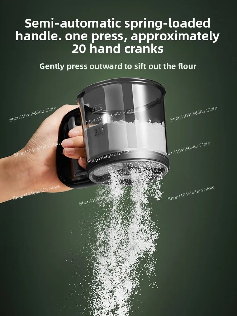 Handheld Semi-automatic Flour Sieve, Special Powder Sieve for Baking, Sieve Tool, Sieve Filter, Cake Artifact