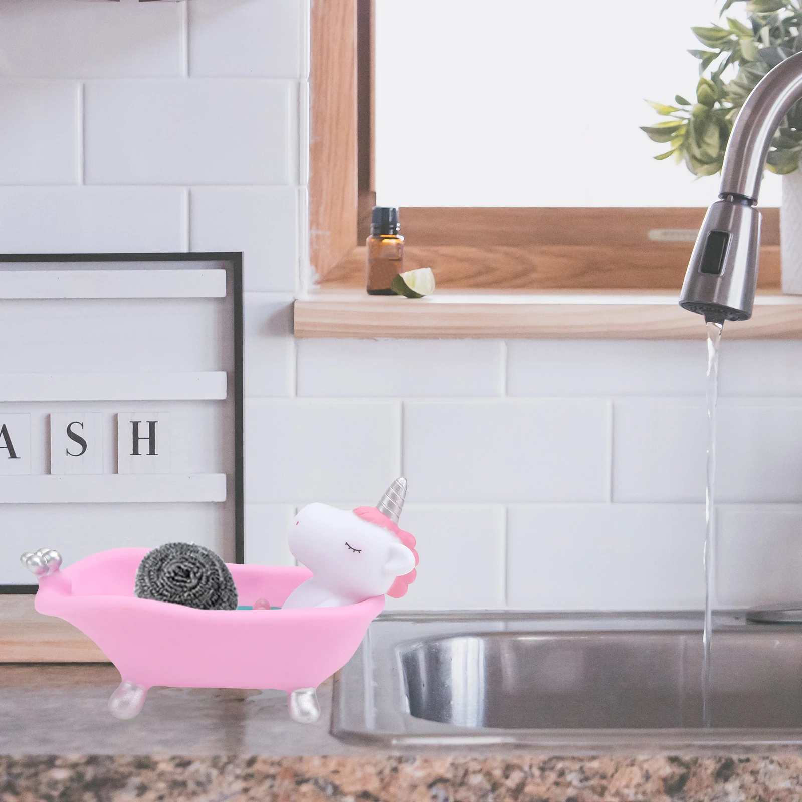 

1pc Unicorn Box Cute Cartoon Animal Bath Tub Shaped Holder Drain Soap Case for Kids Bathroom Summer Portable Soap Dish Vinyl