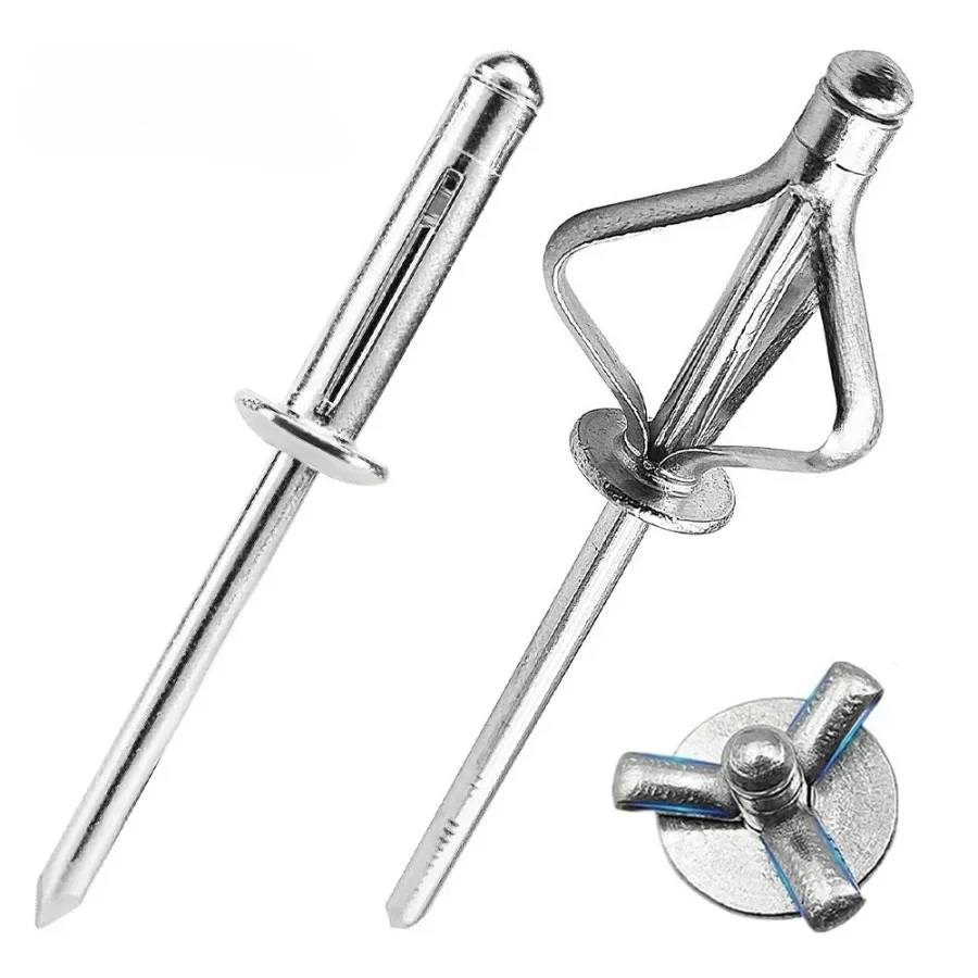 50PCS Aluminium Trifold Blind Rivets Automobile Pop Blind Rivet Structural Blind Rivet Aluminium Load Spreading Bulb Rivets