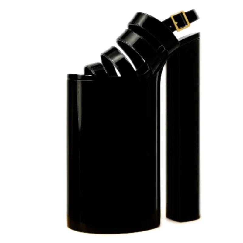 

SHOFOO Сексуальные женские босоножки на высоком каблуке. Черные лакированные сандалии. Высота каблука около 35 см. Туфли на очень высоком каблуке по индивидуальному заказу