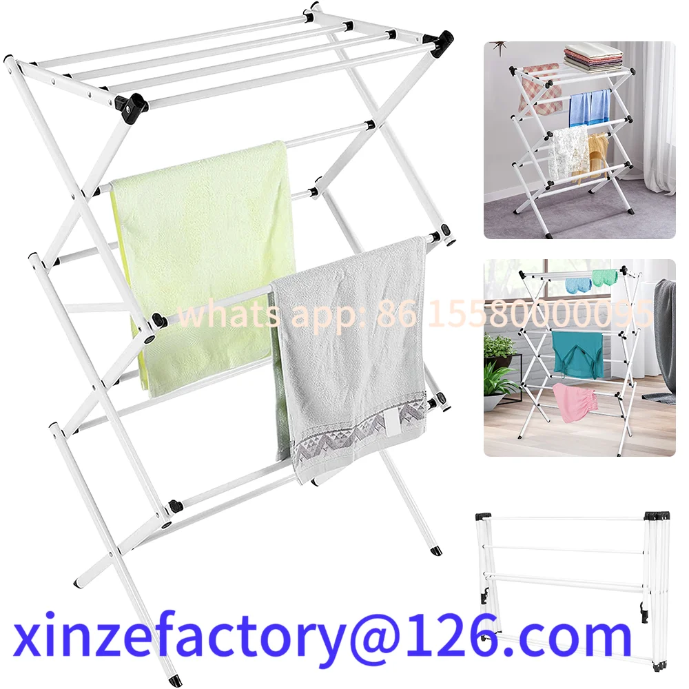 

Customizable Foldable Clothes Drying Rack Towel Airer Dryer Multifunction Laundry Portable Hanger 98*63*39cm