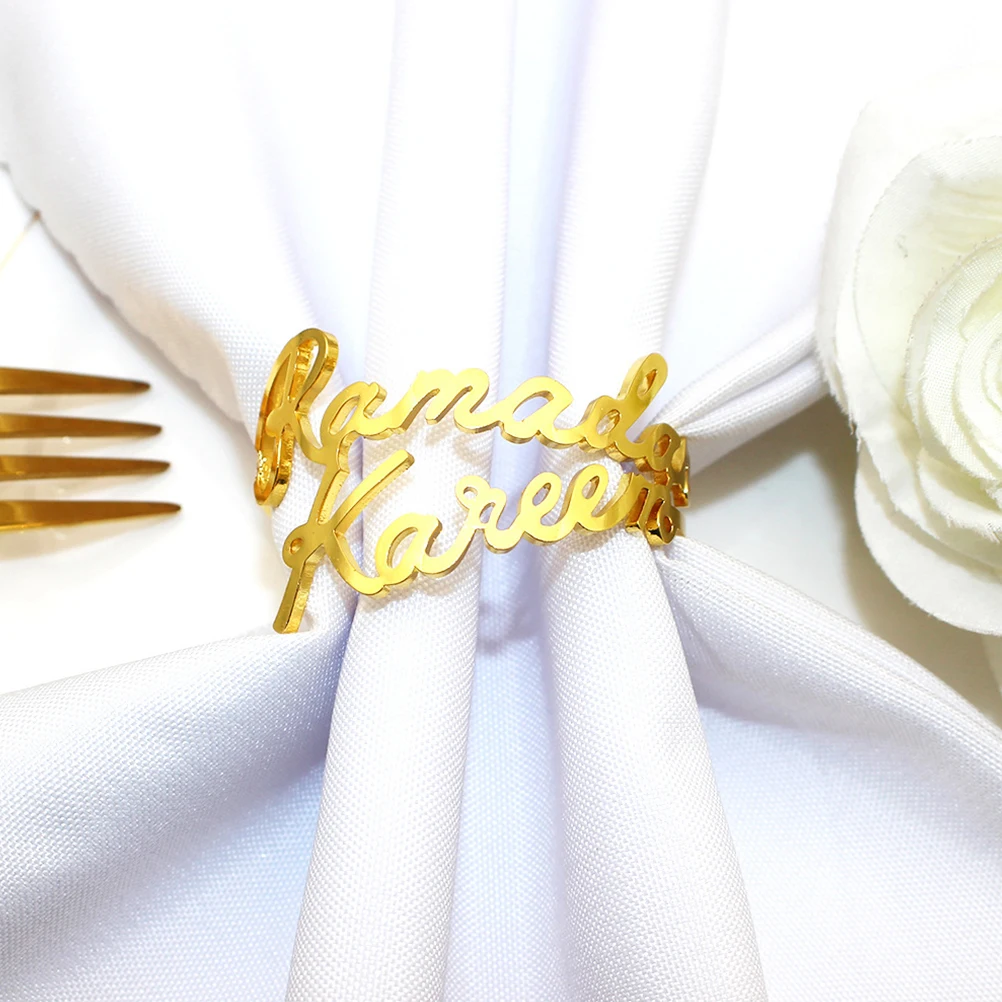 

4Pcs Decorative Metal Napkin Rings for Ramadan Eid Celebrations Home Hotel Banquet Table Dining Accessories Hotel Napkin Buckle