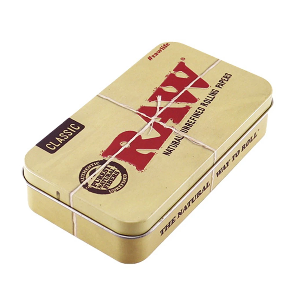 Tinplate Metal Storage Box Humidor Rolling Paper Box Smoking Cases Tin Box Pepper Cigarette Organizer