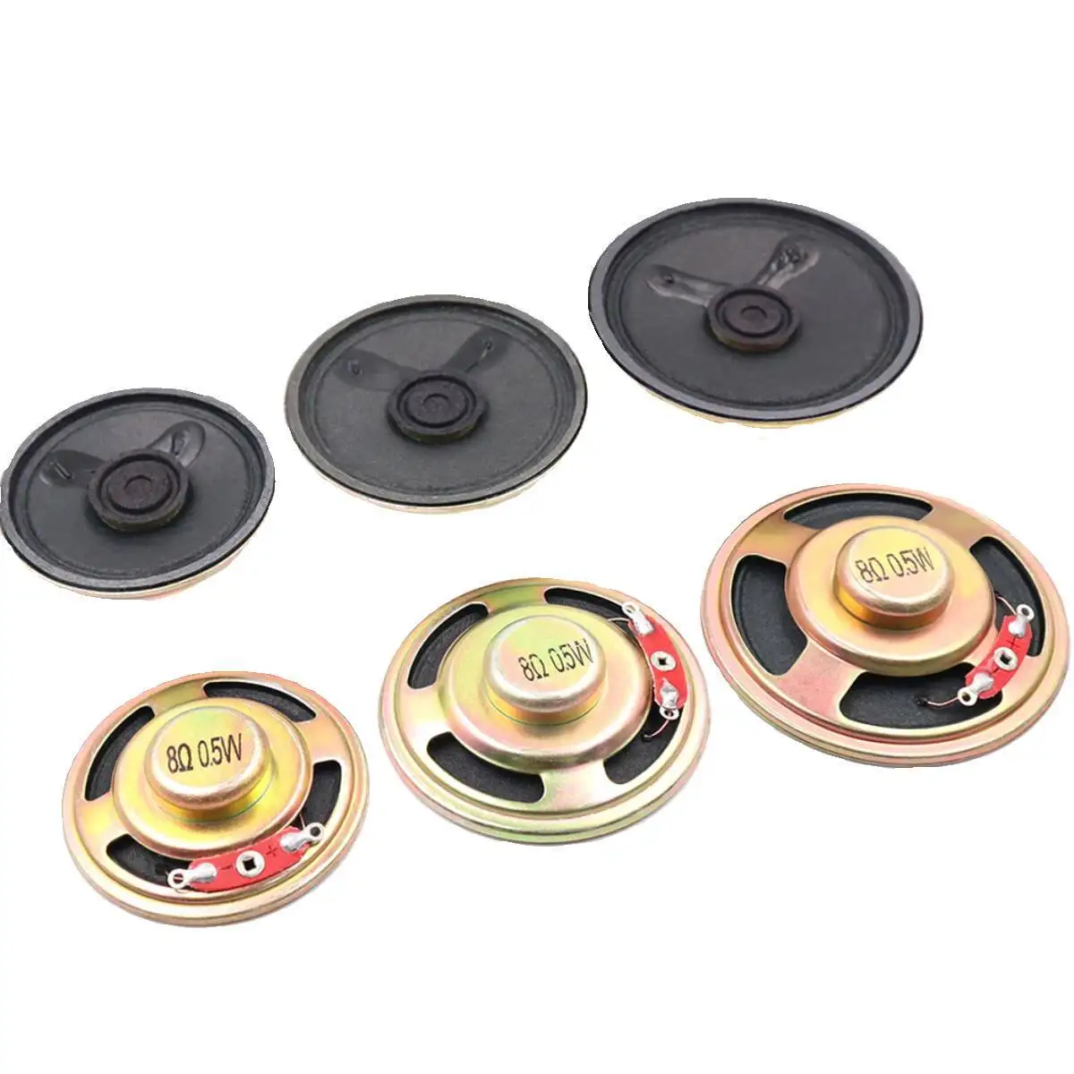 10pcs 8 ohm 0.5w 1w 2w Ultra-thin Mini speaker Diameter 45mm 50mm 57mm Iron Shell Internal Magnet Small Speaker Loudspeaker