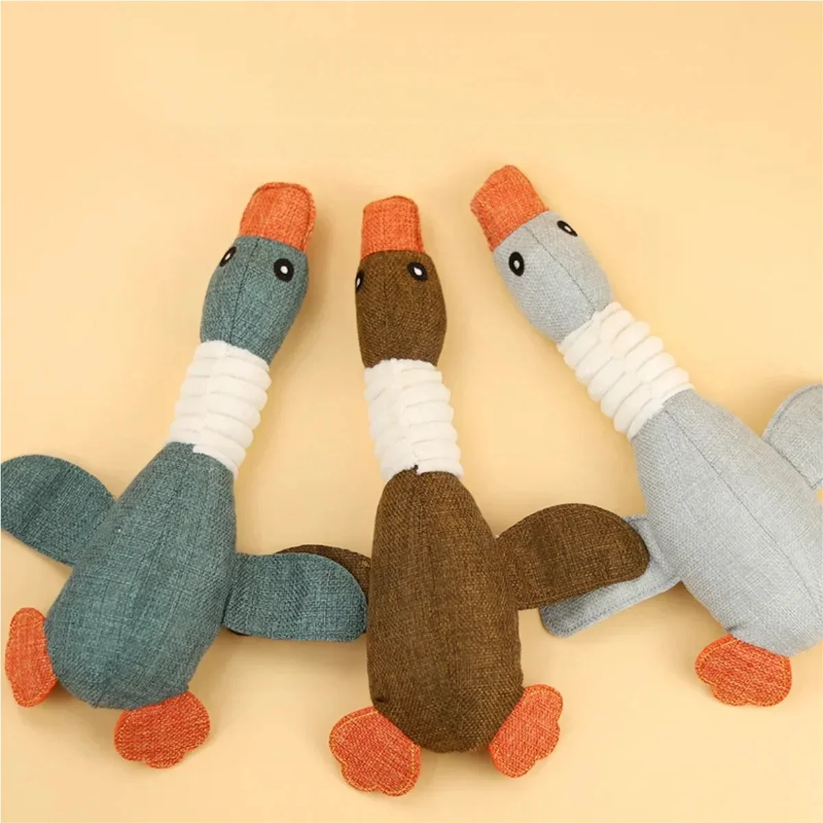 Realistic Wild Goose Sounds Dog Toy Squeaky Soft Plush Puppy Chew Toy Teeth Cleaning Interactive Training Pet Toy for Indoor Dog