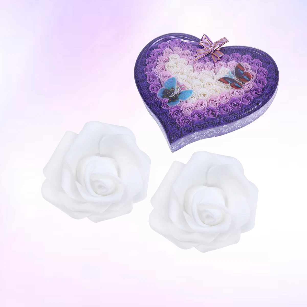 

50Pcs Foam Flower Head Artificial Rose Handmade Wedding Party Floral Home Decor Decoration White Vivid Color Flower Head