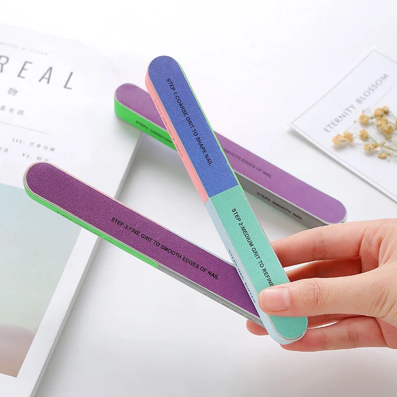 Nail File Sanding Strip Six-Sided Polishing File Manicure Tool Set Double-Sided Beginners Printed Nail Polisher