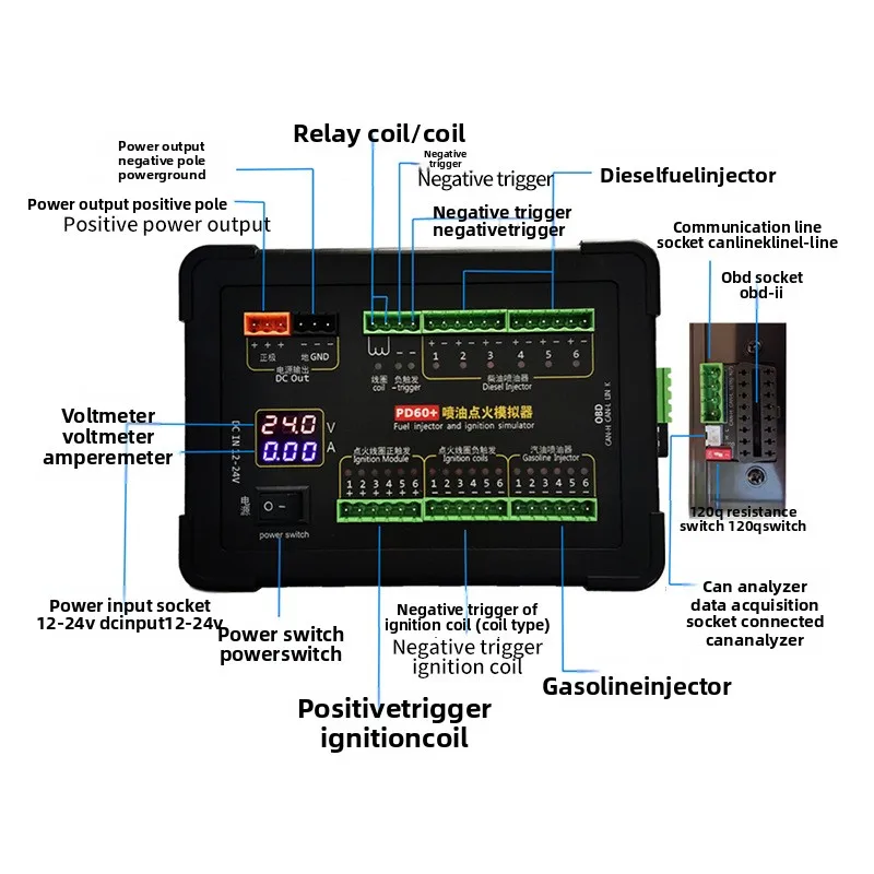 Detector  fuel injection ignition emulator ignition coil emulator PD60 + y