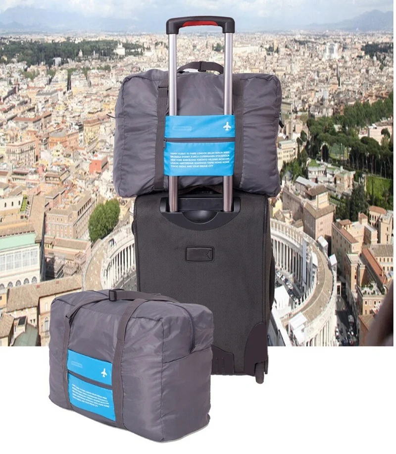 Moda Oxford Pano Sacos De Viagem Grande Capacidade Dobrável À Prova D' Água Bolsa Trolley Viagem Estéreo Saco De Armazenamento