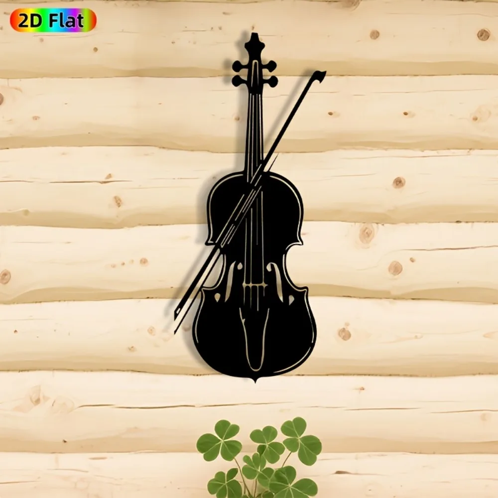 CIFBUY Iron Wall Art Violin Metal Sculpture Music Decor Sign For Home Living Room Indoor Outdoor Yard Easy Hang