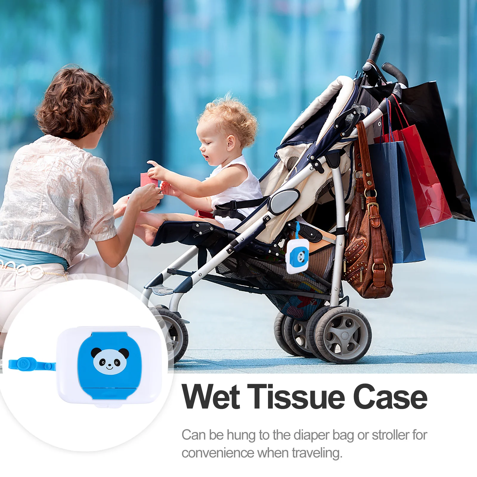 1Pcs Baby Feuchttücher Fall Tragbare Leichte PP Kunststoff Material Feuchttücher Box mit Riemen für Outdoor Reise Windel Tasche