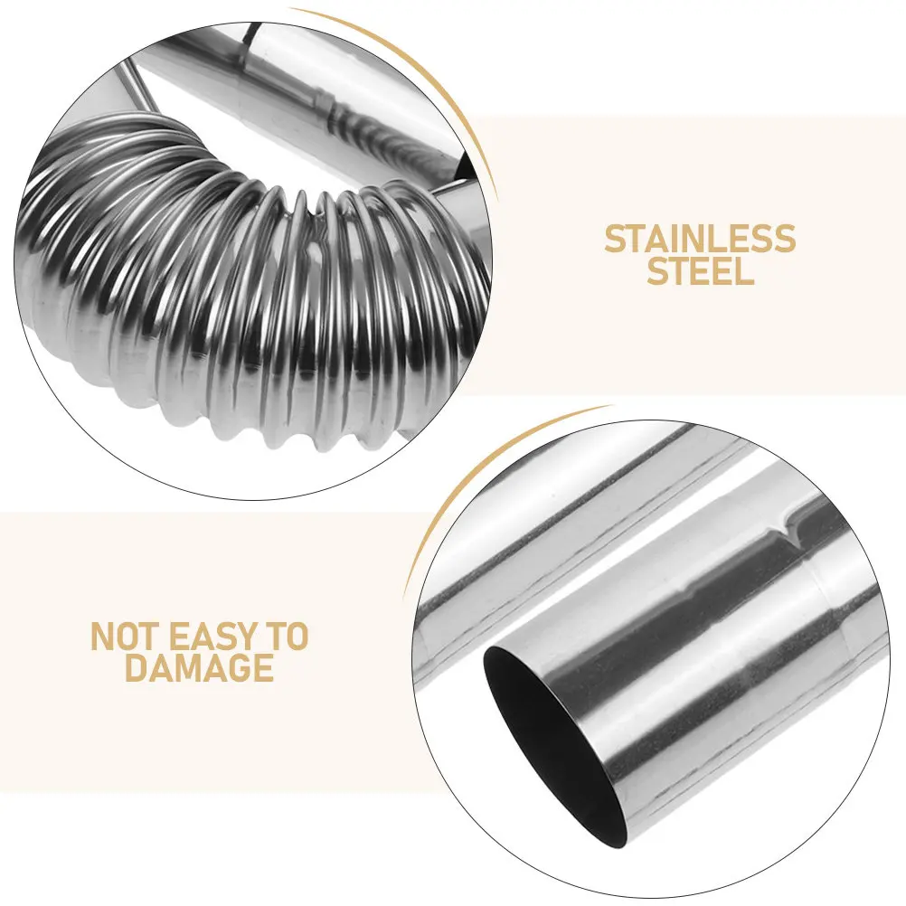 1Set Stainless Steel Chimney Flue Vent Tube High Temperature Resistant Easy Installation Straight Elbow Tubes for Wood Stove