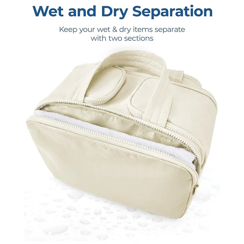 حقيبة مستحضرات التجميل للسفر من TEXU ذات سعة كبيرة وحقيبة مستحضرات التجميل للسفر ذات فتح واسع ومنظم حقيبة التخزين المحمولة مع للسفر