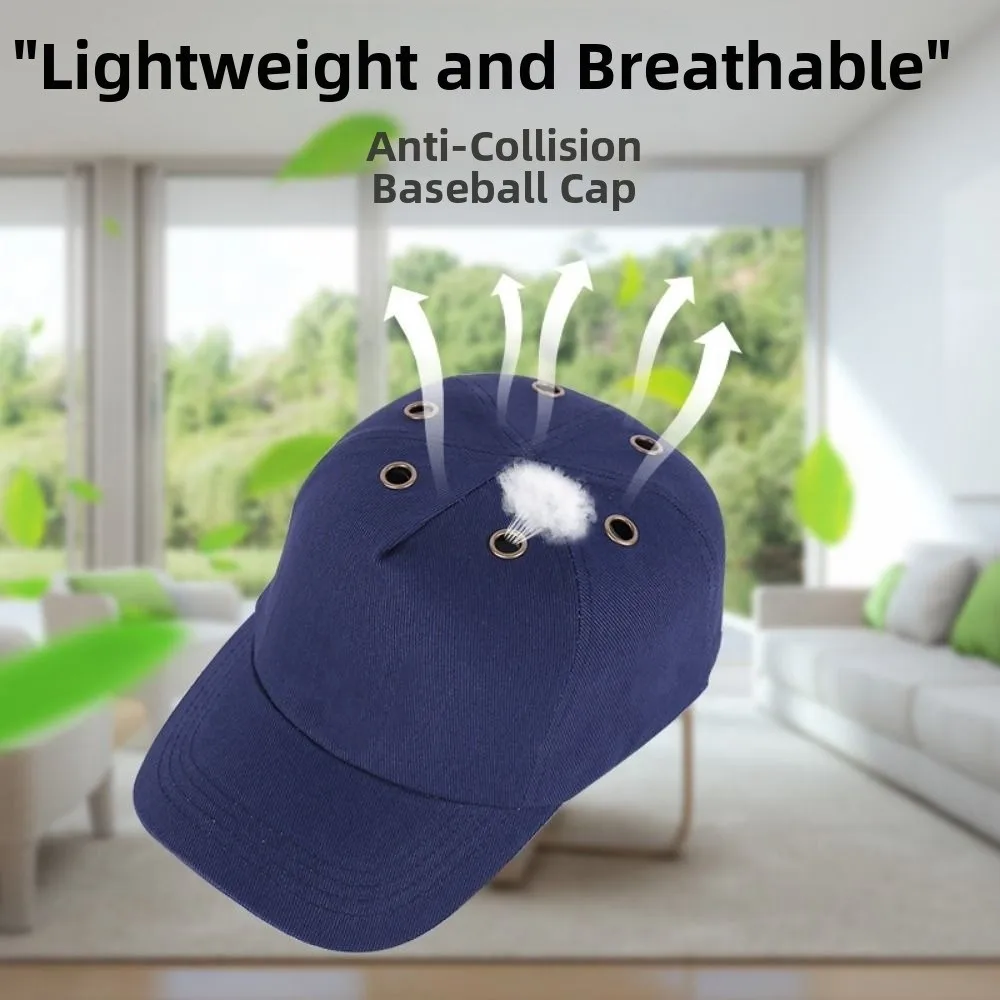 ABS Inner Shell Safety Hard Hat Top 6 Holes Adjustable Strap Safety Baseball Caps Hard Cap Shell Breathable Bump Cap for Safety