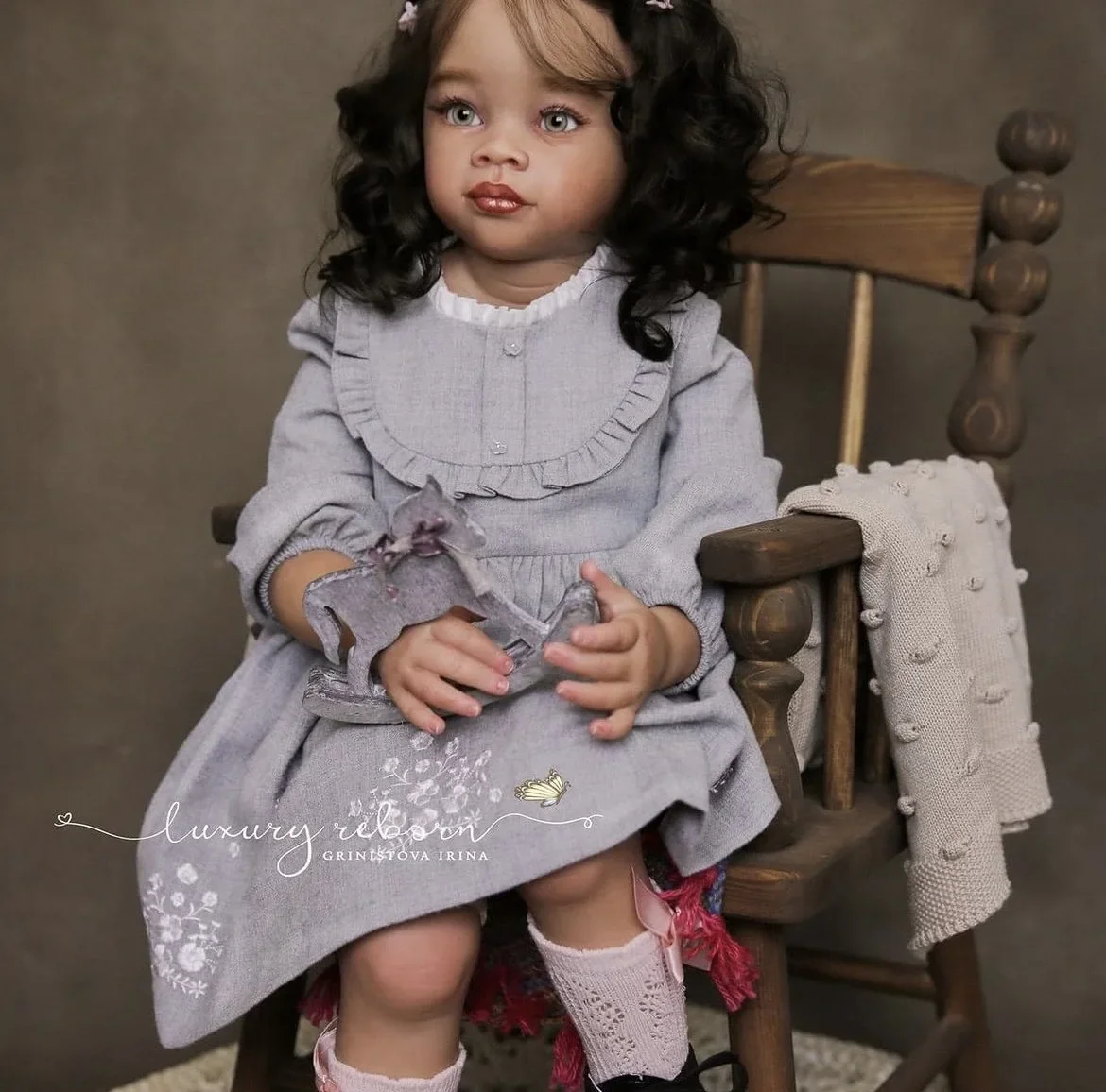 

DLS 28inch Reborn Baby Meili Doll With Hand-Rooted Hair With one outfit
