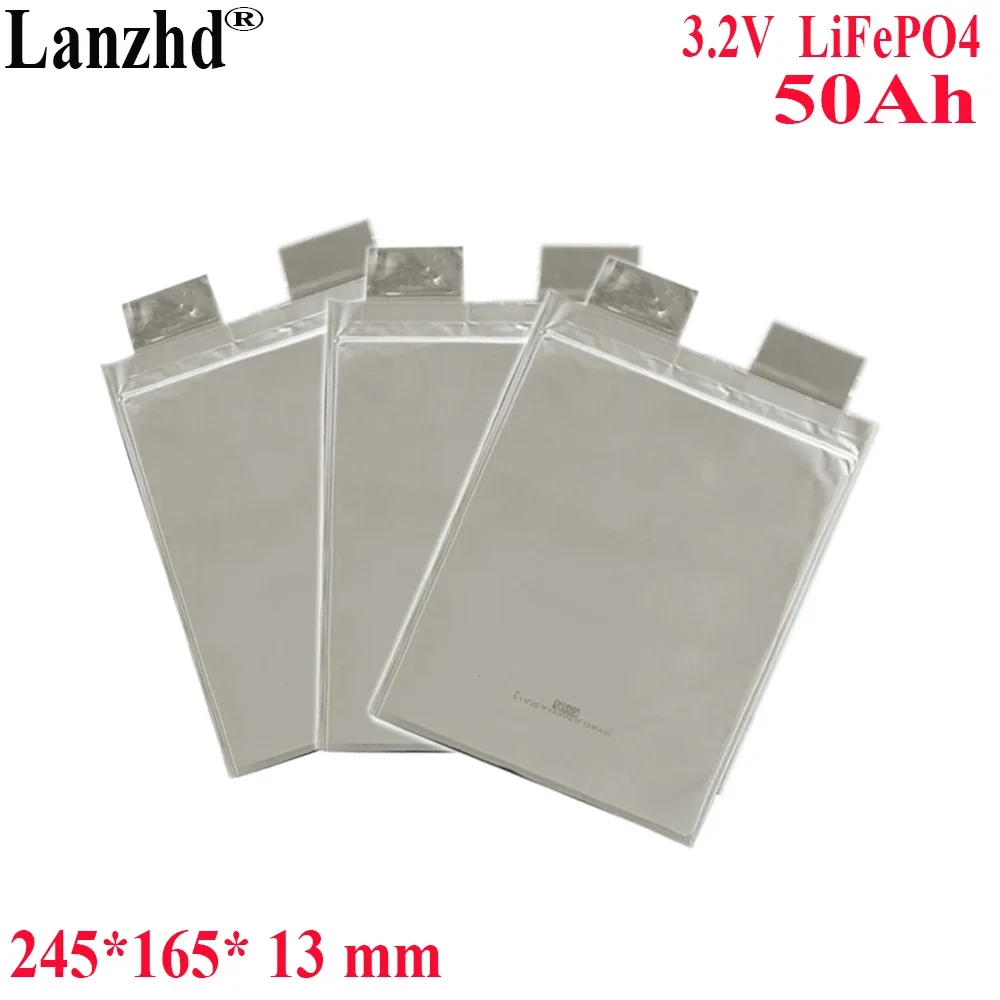 3.2V LiFePO4 50Ah 245*165*13mm Soft pack lithium Battery iron phosphate battery power cell home energy storage large monomer