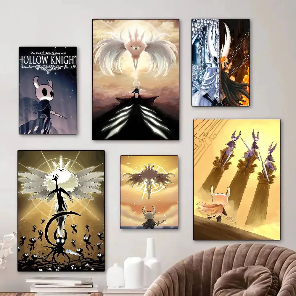 Beliebte Videospiel-Hollow-Night-Anime-Poster, Klebende Dekorationsbilder, Wandkunst aus Weißem Kraftpapier, Wanddekoration