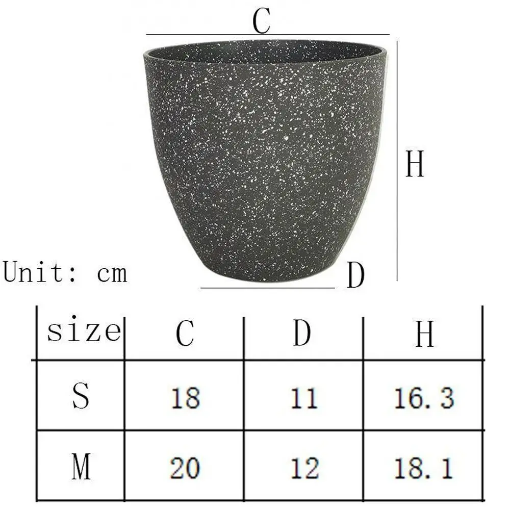 Fashion Plastic Bonsai Flowerpot Large-capacity Frosted Succulent Flowerpot Imitation Stone Balcony Plant Pot for Home