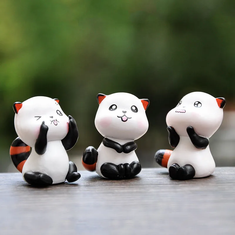 Figurinhas de Animais Animados para Decoração de Casa, Brinquedo Em Miniatura, Coelho, Esquilo, Panda, Gato, Jardim De Fadas, Pinguim, Terrário,