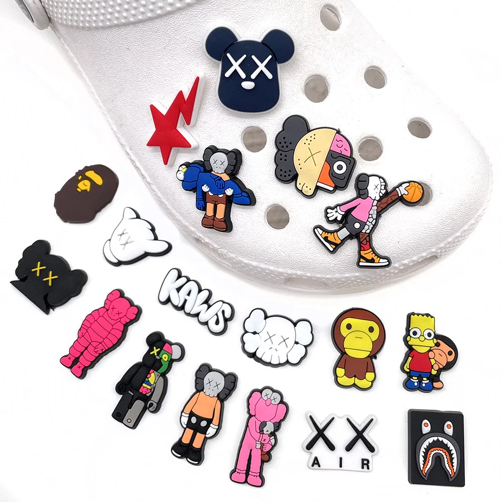 Hot sales 1-18pcs Hot Toys Cartoon Series PVC Shoe Accessories DIY Creativity Detachable Sandal Wristbands Party Decorations image 5