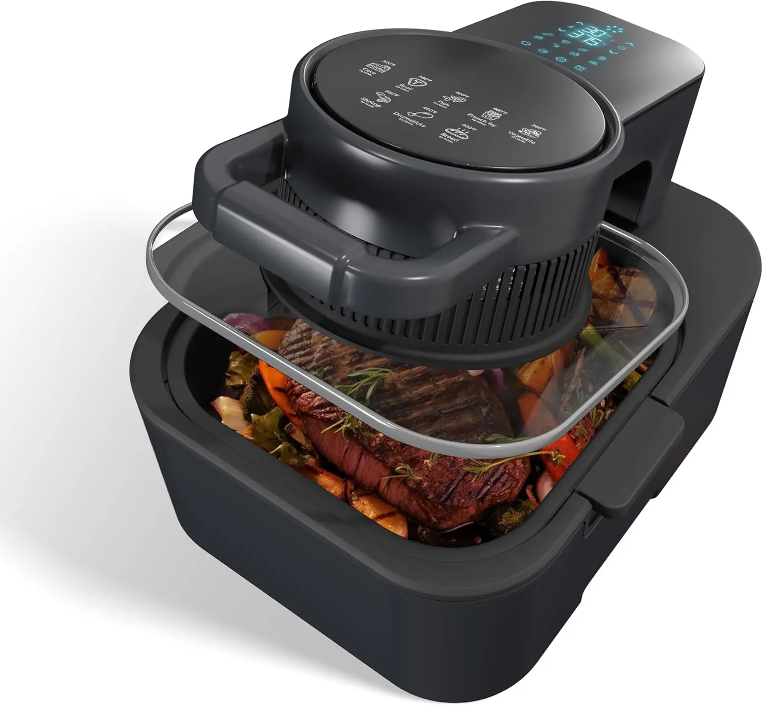 

8Qt Easy View Non Toxic Air Fryer, 6-In-1 Non-Drawer Digital Air Fryer, Precise Temp & Timer Control And Pre-Set Timer, Auto