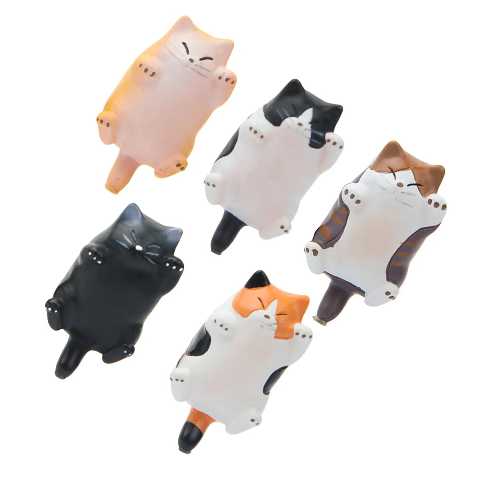

5pcs Animal Cat Fridge Magnets Resin Magnetic Stickers For Refrigerator Office Decor Phone Case Diy Multicolor Style Household