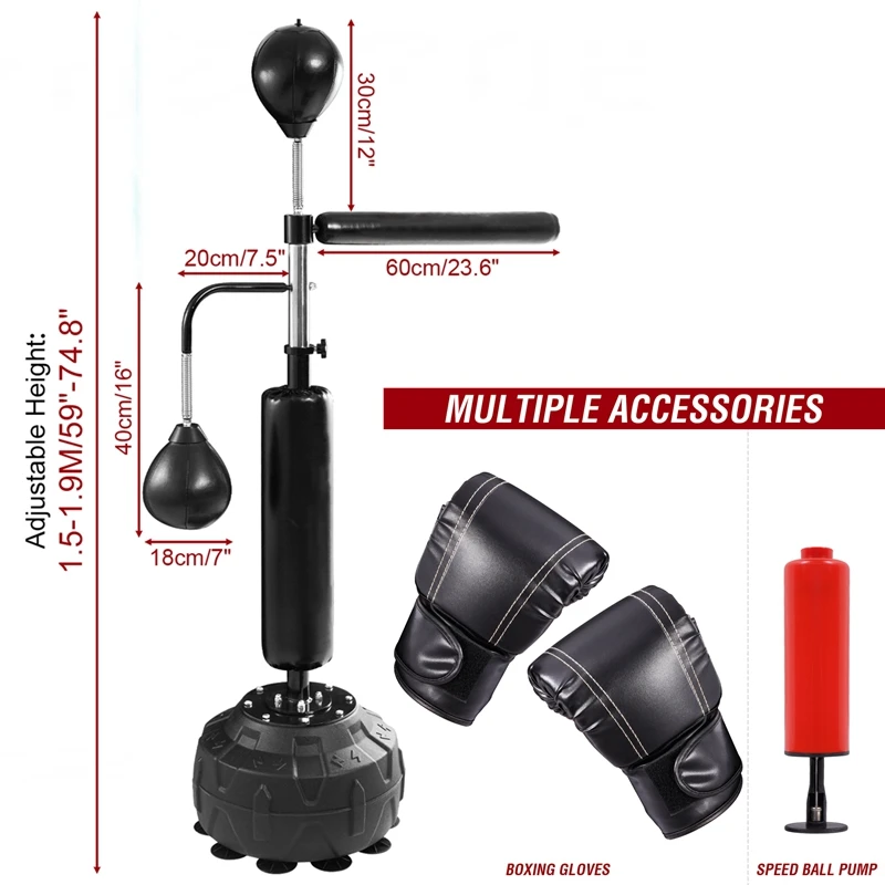 4 Positions Boxing Target Stick Kits 2pcs Kick Boxing Gloves Pad Punch Target Bag MMA Karate Muay Thai Free Fight Sanda Training