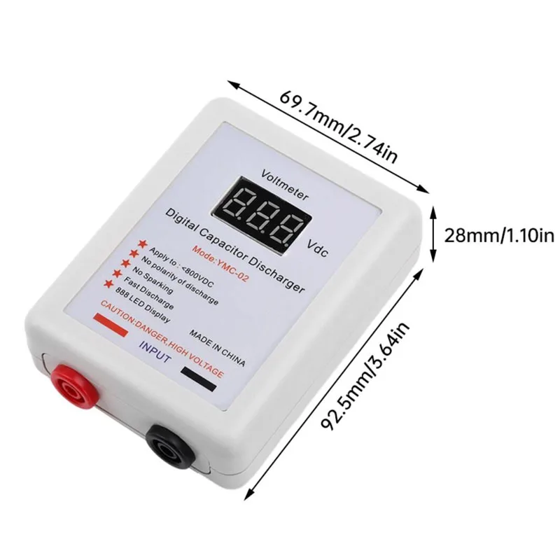 DC800V unshielded safety discharge tool - digital display capacitor discharge pen with voltage meter