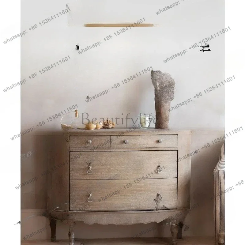 

yj21 American country solid wood chest small storage cabinet French household storage bedside cabinet