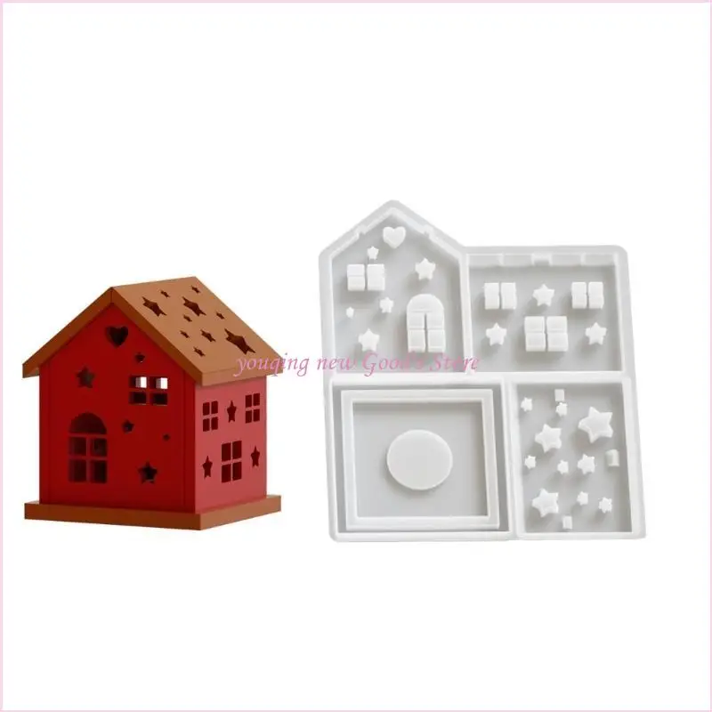 

57QA декоративные силиконовые формы в форме дома, инструмент для крафта из смолы, силиконовые формы для орнаментов, формы для