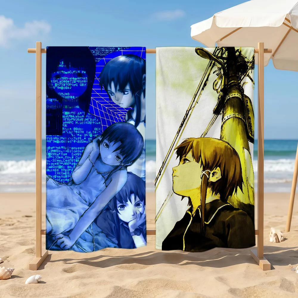 Anime Serial Experiments Lain Towel Sports Quick Dry Travel Camping Sandproof Soft Light Large Beach Towel