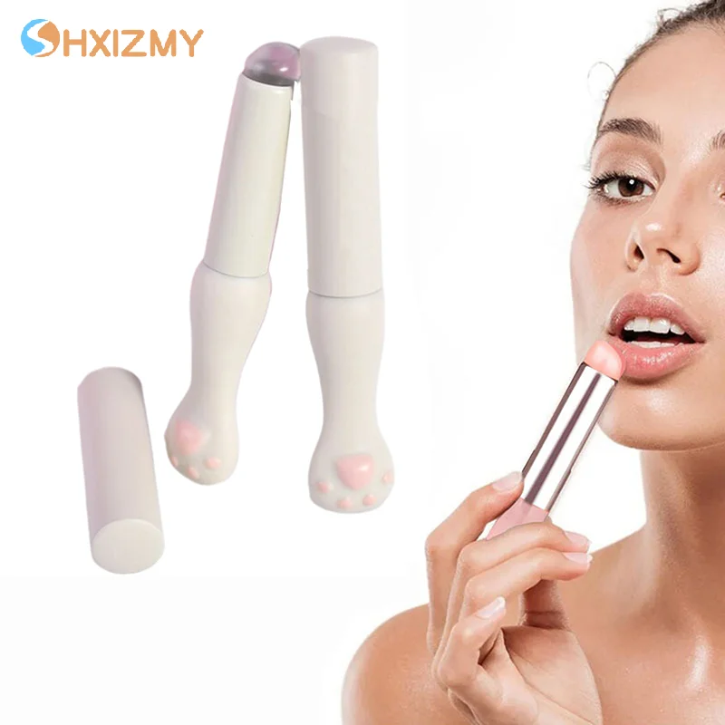 Silicone Lip Brush With Cover Angled Concealer Brushes Lip Balm Lip Gloss Angled Head Concealer Brushes Cat Paw Make Up Brushes