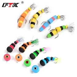 FTK 4PCS MANDULA Fishing Lure Multi Joint Jig Head Insect Soft Lure Artificial Bait Swimbaits Wobbler Bass Fishing Accessories