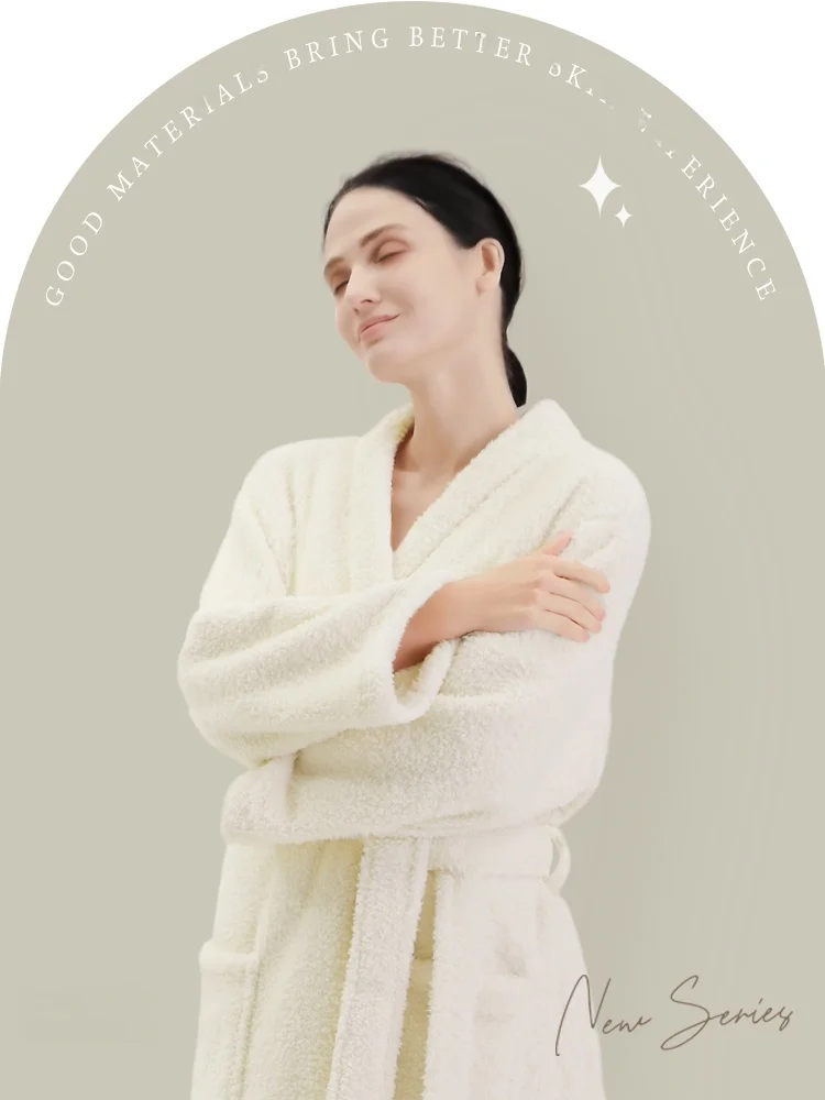 

Утепленный удлиненный влаговпитывающий теплый халат для мужчин и женщин, парный, для весны, осени и зимы, больших размеров, из полиэстеровой ткани