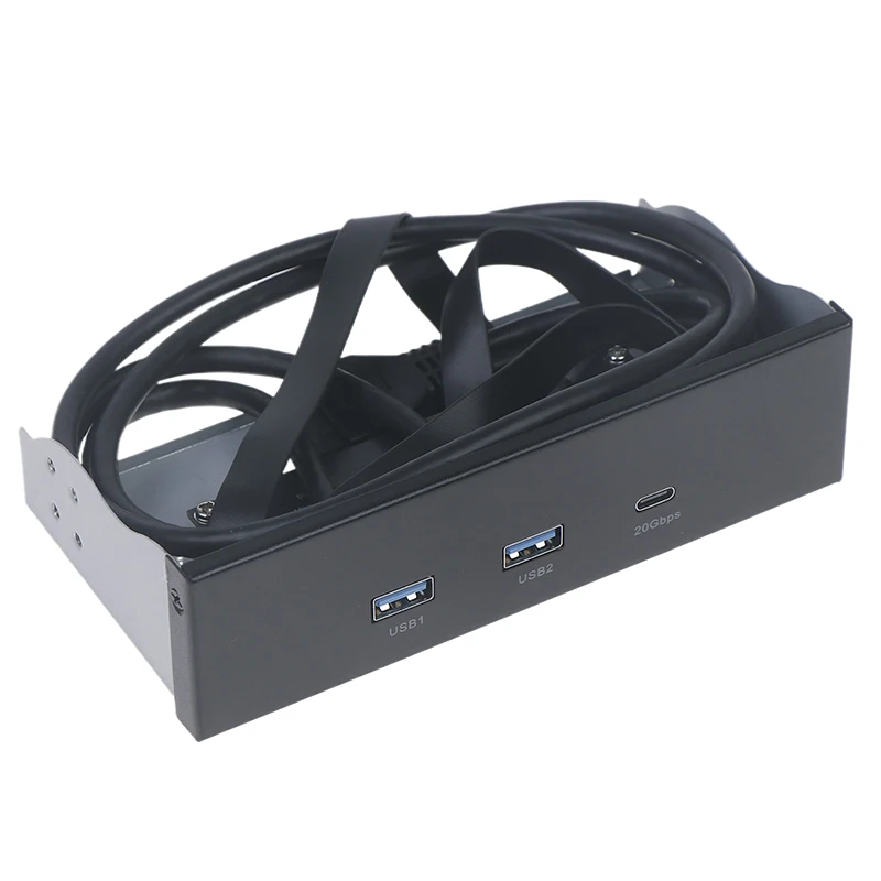 Panel przedni USB do PC 2 porty USB 3.2 GEN1 5 Gb/s + 1 port TYPE-C 10 Gb/s/20 Gb/s Hub do komputera stacjonarnego 5,25-calowy kieszeń na dyskietkę