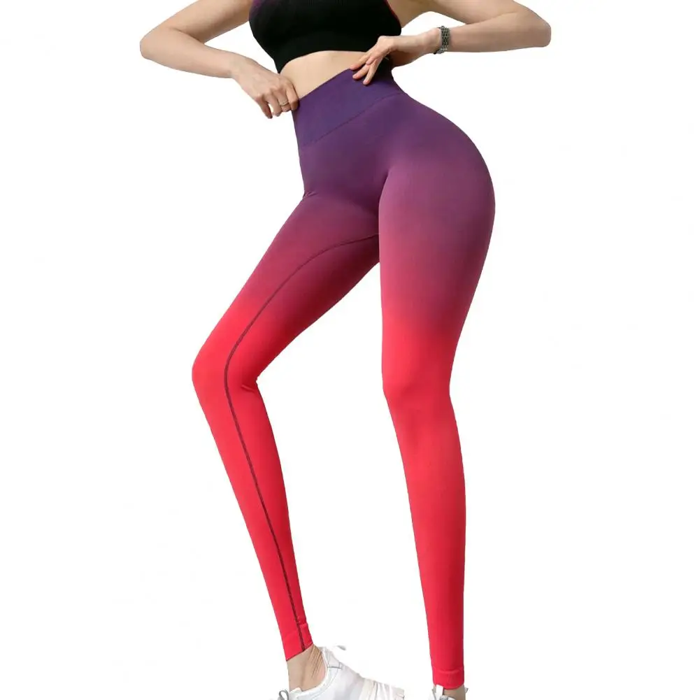 

Sport Legging High Waist Super Stretchy Non-allergenic Comfortable Slim Fit Contrast Color Women Yoga Workout Pants For Fitness