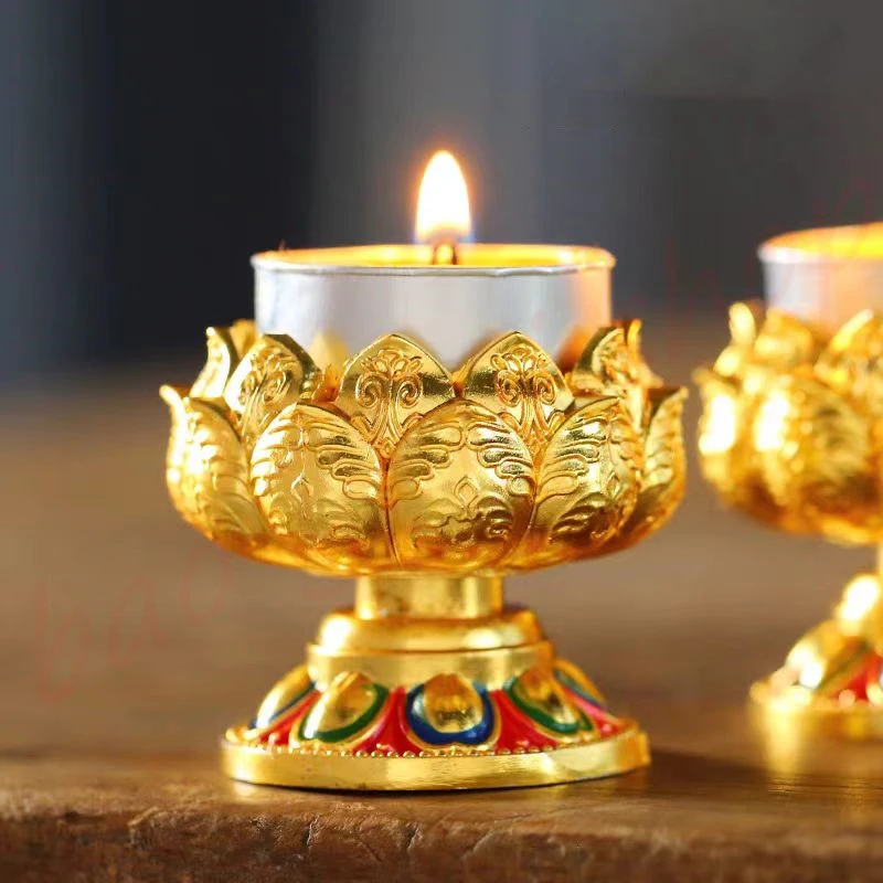 Lotus lamp holder, seven star high footed lamp, Buddha hall eternal lamp holder, candle holder