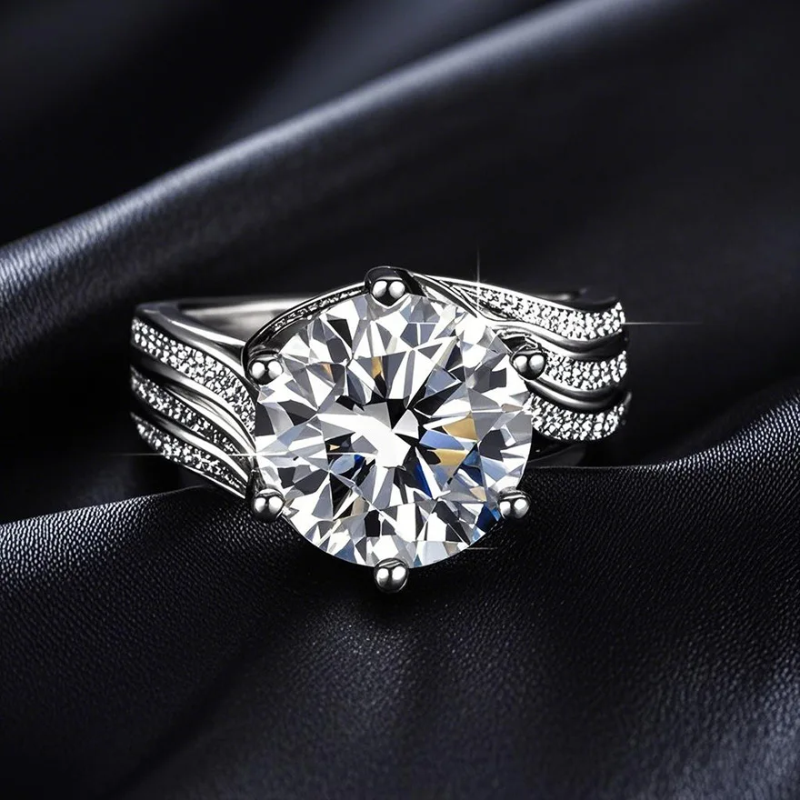 

Новое роскошное кольцо из стерлингового серебра 925 пробы с муассанитом для женщин, обручальное свадебное классическое ювелирное изделие высокого качества, подарок на день рождения, мода