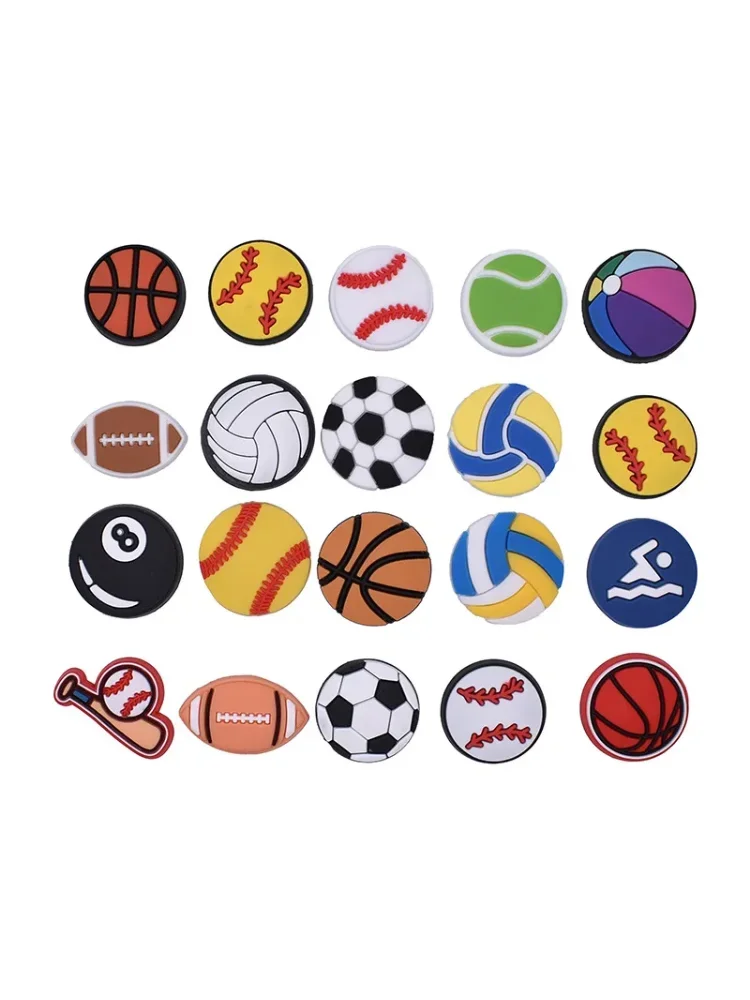 Boucles de chaussures de sport pour jeux de balle, 2 pièces, breloques vallyball football basket-ball golf pour sabots, sandales, accessoires de décoration pour garçon