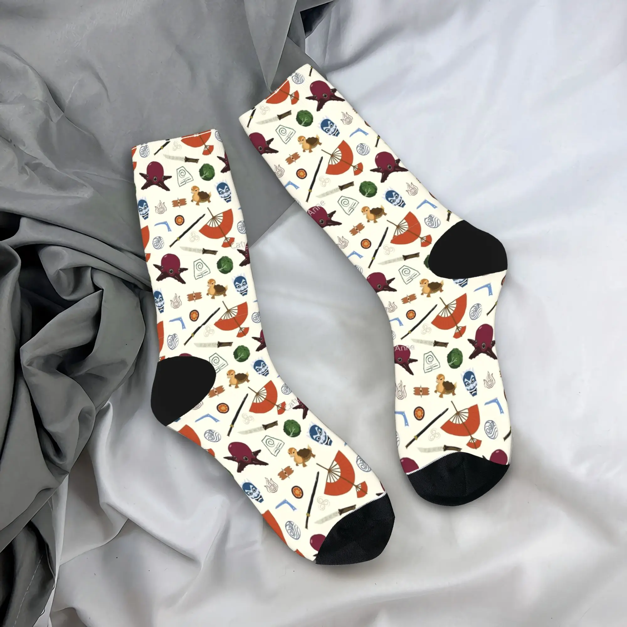 Calcetines con diseño de personajes de Avatar: Medley, Avatar: El Legado de Aang. Calcetines antideslizantes para hombre, de tejido medio, suaves, ideales para el otoño y para actividades al aire libre.